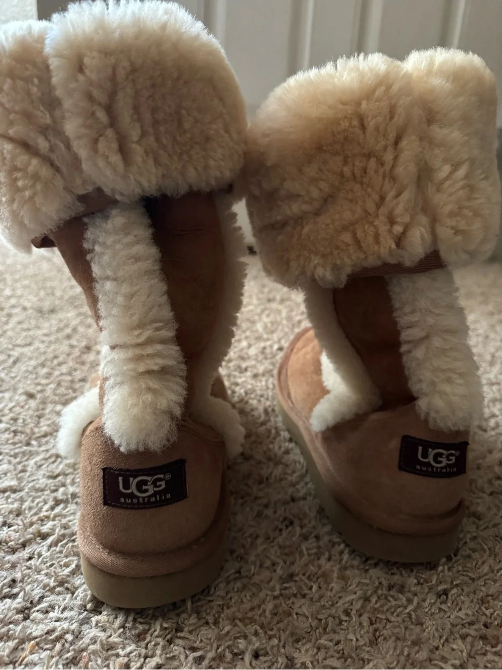 UGG Australia Vintage Tall Sheepskin Boots Chestnut Youth 5 Fits Women’s 7